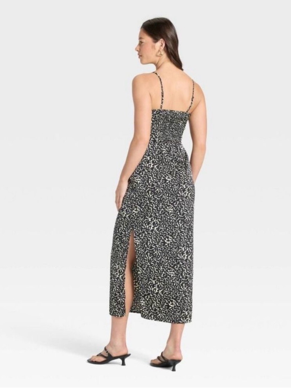 A New Day Black & White Printed Spaghetti Strap Midi Dress - Picture 4 of 6